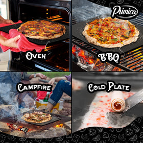 Primica Pizza Steel XL: grease drains away for a cleaner bake.
