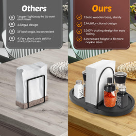 Primo Lines all-in-one table organizer keeps napkins and condiments neatly grouped.