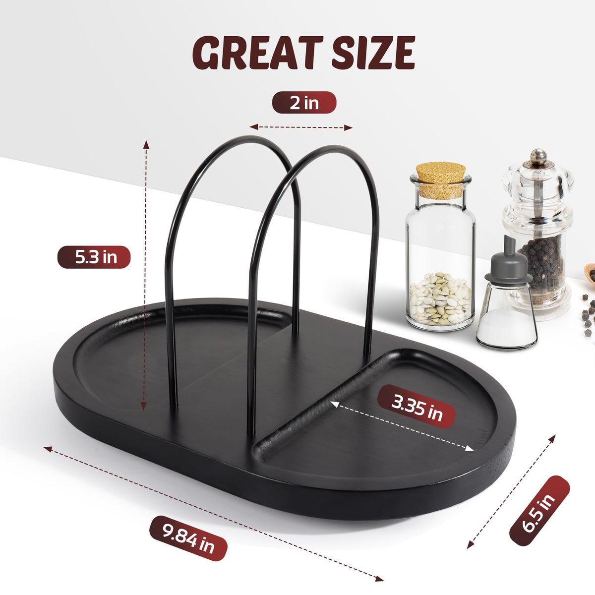 Primo Lines napkin holder with built-in salt and pepper storage for tabletop organization.