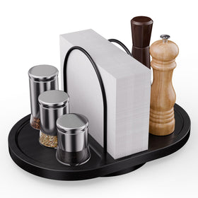 Primo Lines rotating napkin holder with 360-degree spin for convenient meals.