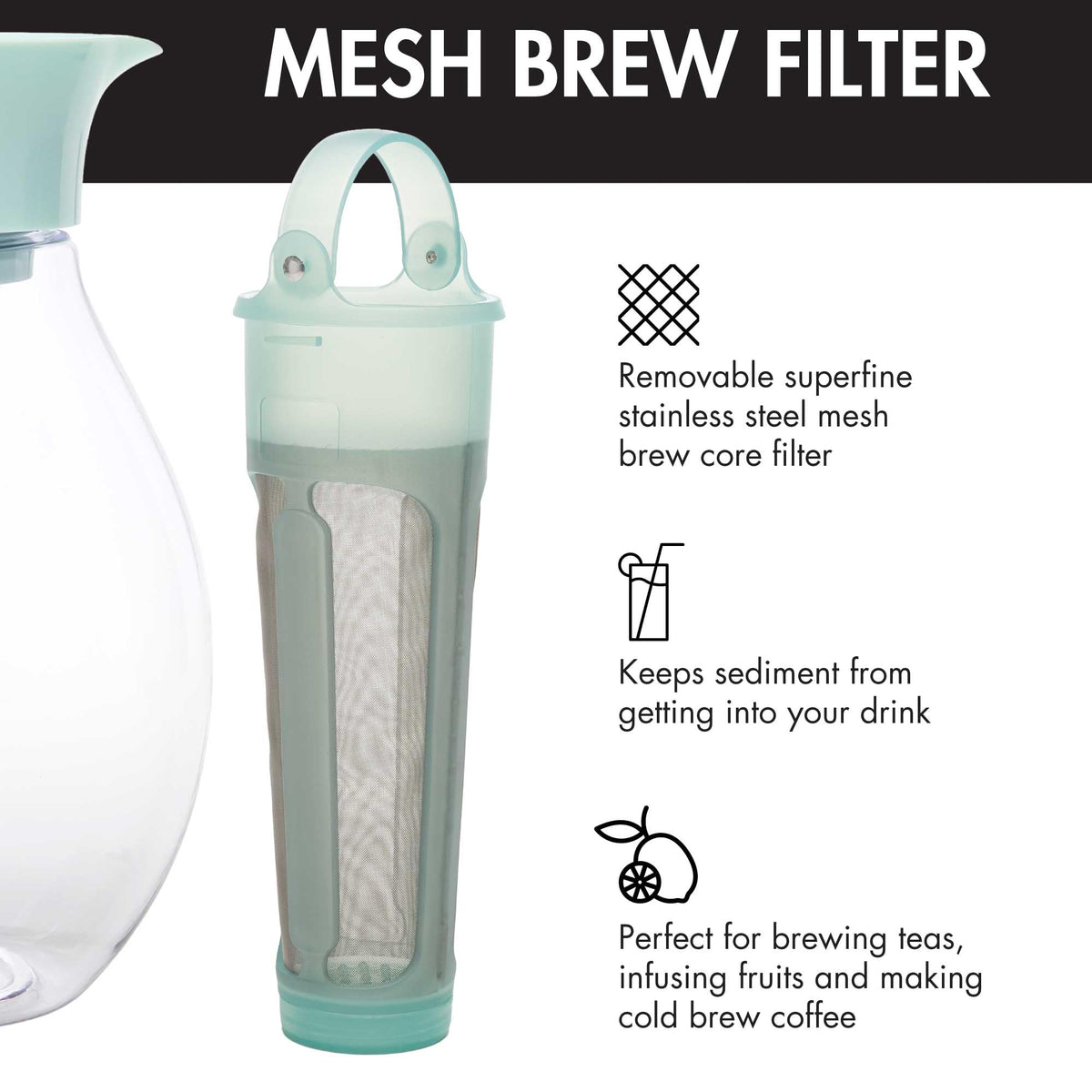 Primula ultra-fine mesh filter keeps drinks debris-free for smooth tea.