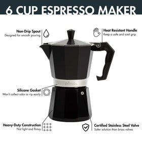 Primula Classic moka pot portable for camping readiness and travel convenience.
