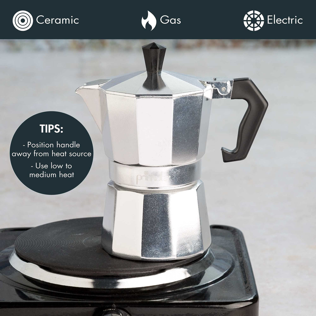 Primula Classic provides even heat distribution for balanced flavors.