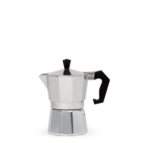 Primula Classic stovetop espresso maker brews three demitasse cups at home.