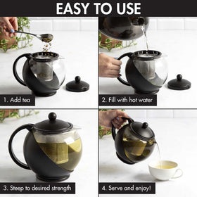 Primula removable filter ensures clean pours with fine mesh filtration.