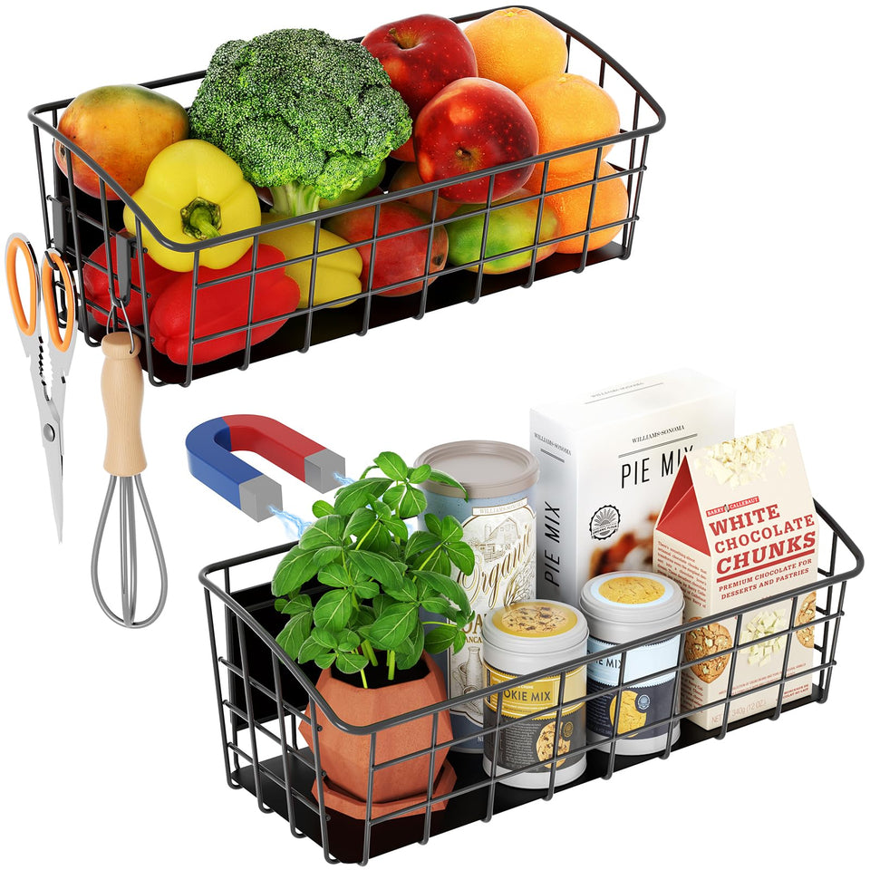 PrimZooty magnetic shelf for fridge side walls, securely holds spices.
