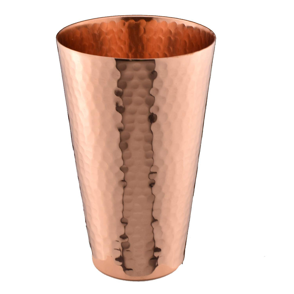 Prince of Scots hammered copper tumbler 18-ounce keeps drinks cold, ideal for ice tea