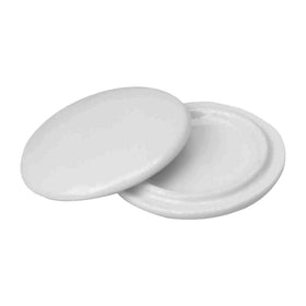PRINT SUPREMACY mug lid white front view—glossy finish keeps dust out.