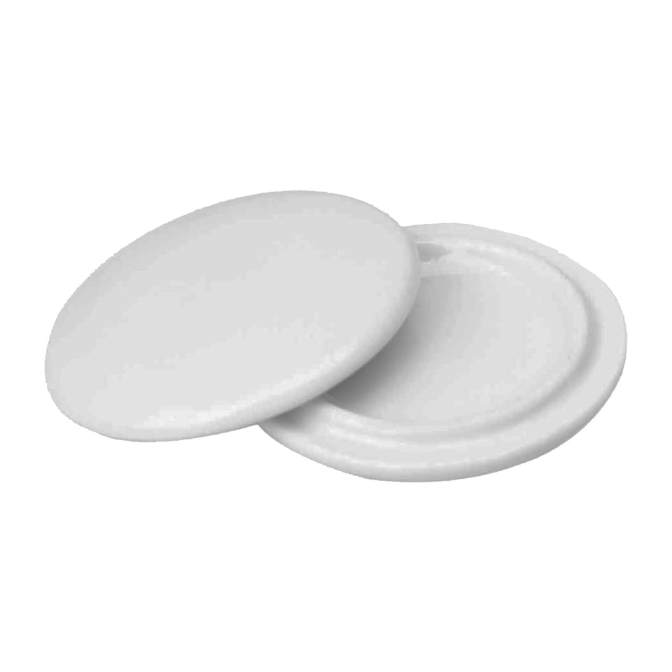 PRINT SUPREMACY mug lid white front view—glossy finish keeps dust out.