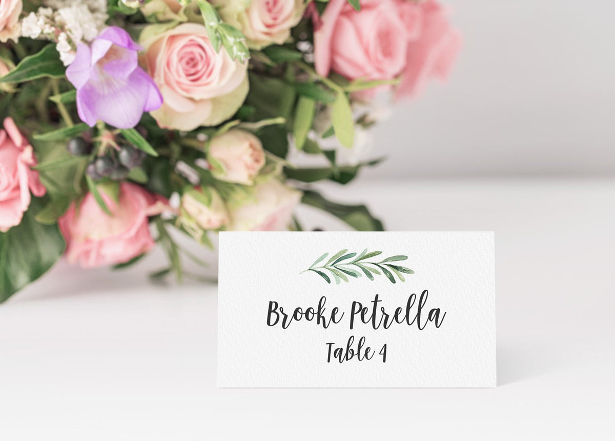 Printed Party Elegant Branch place card blank for customization and personalization