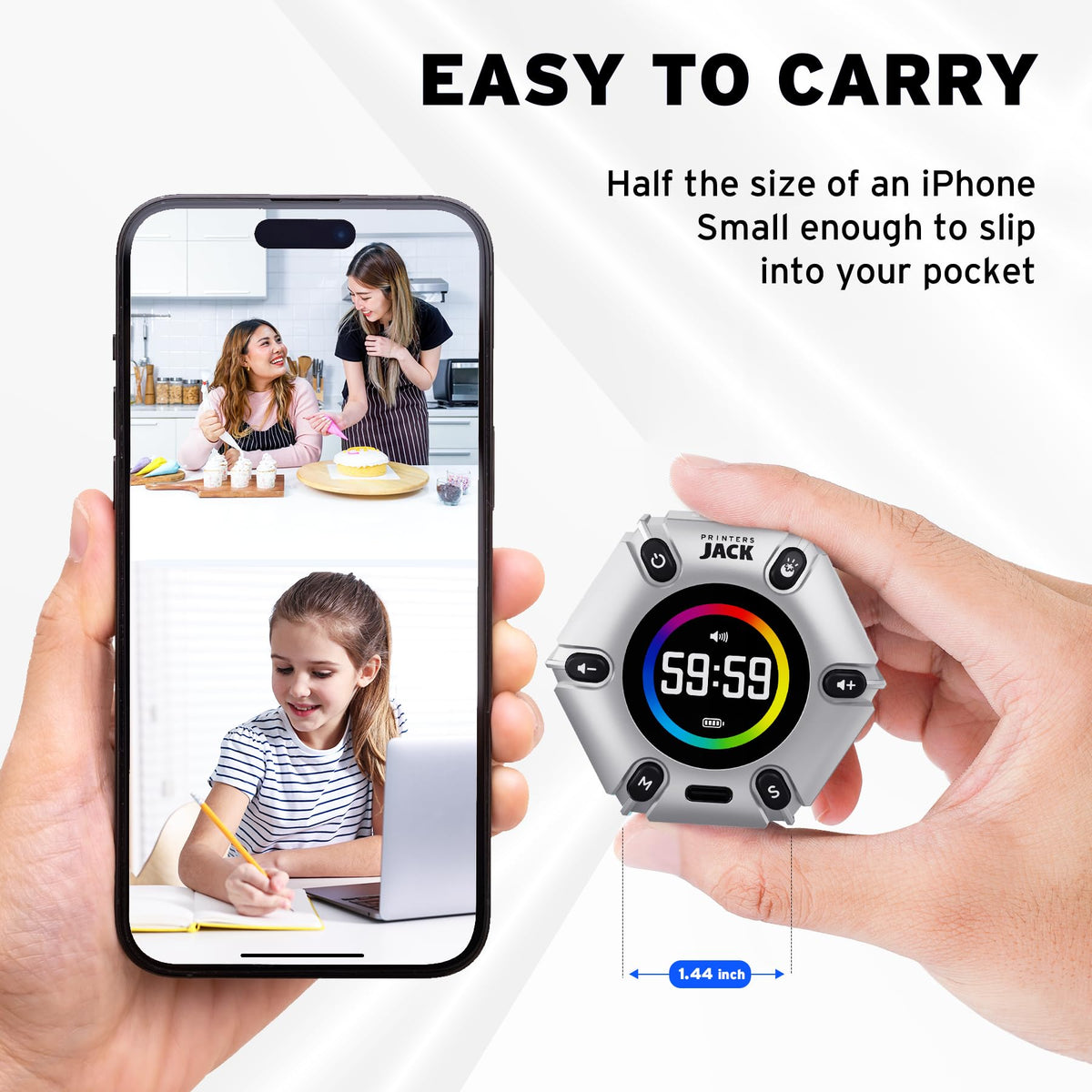 Printers Jack Pomodoro Timer presets for efficient work sprints and breaks.