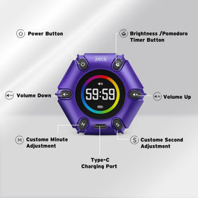 Printers Jack Productivity Cube Timer magnetic base sticks to metal surfaces for stable timing
