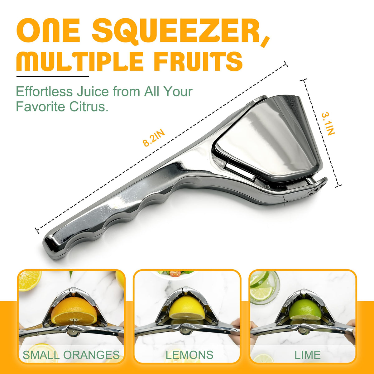 Printspree lemon squeezer with ergonomic non-slip handles for comfortable pressing