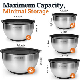 Priority Chef 3-quart bowl with lid supports versatile mixing and prep.