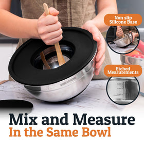 Priority Chef 3-quart bowl with non-slip base for stable handling.