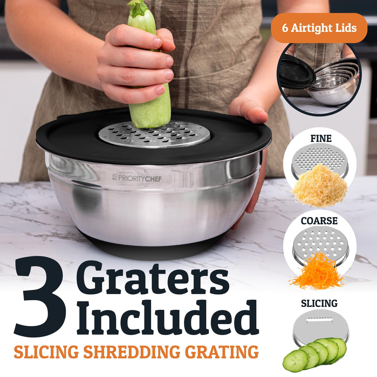 Priority Chef 4-quart bowl with internal measurement marks.