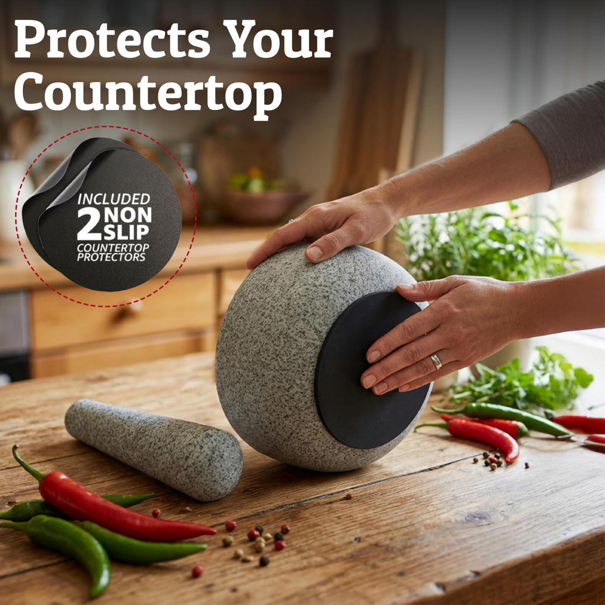 Priority Chef countertop protectors in use to prevent scratches.