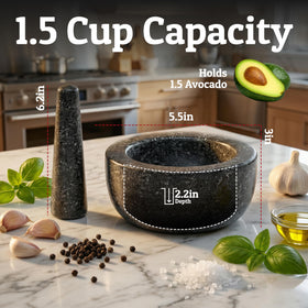 Priority Chef hand-carved granite bowl highlights craftsmanship.