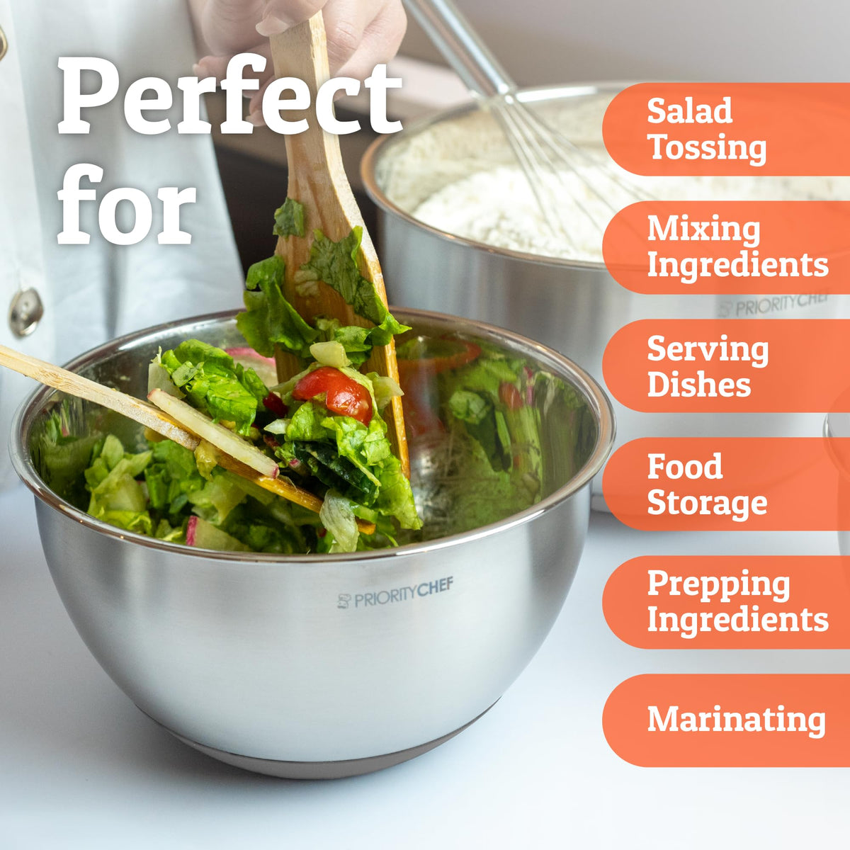 Priority Chef nesting design saves kitchen storage space.