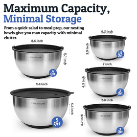 Priority Chef bowls with non-slip base stay steady while you mix.