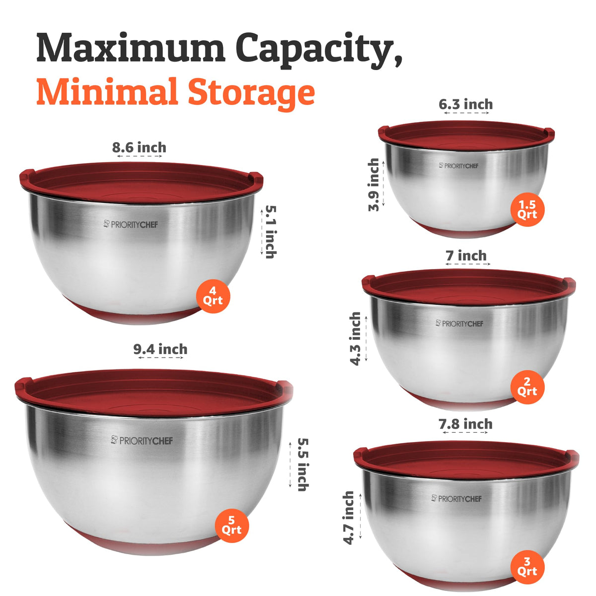 Priority Chef non-slip silicone base keeps bowls steady while whisking