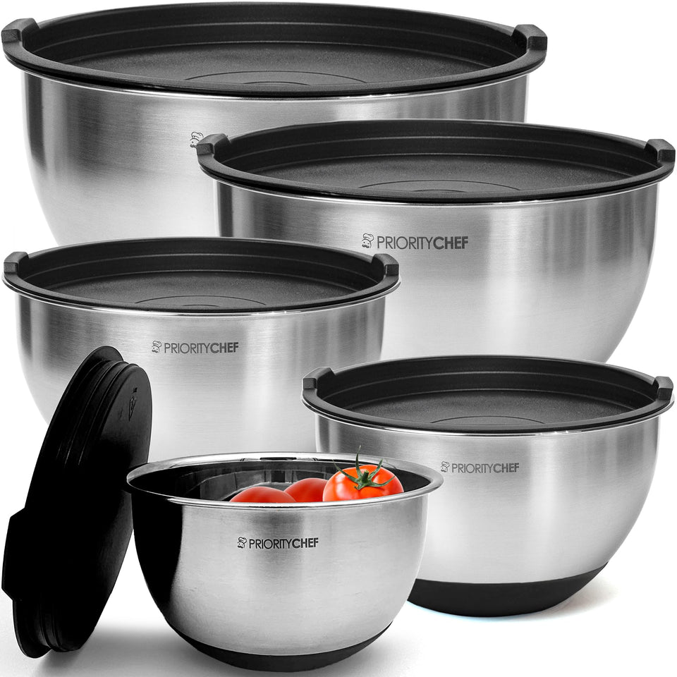 Priority Chef premium bowls with lids for airtight storage.
