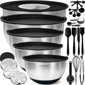 Priority Chef stainless steel mixing bowls with nesting design for daily prep.