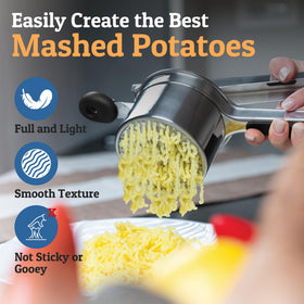 PriorityChef anti-slip long handles provide stable leverage during pressing