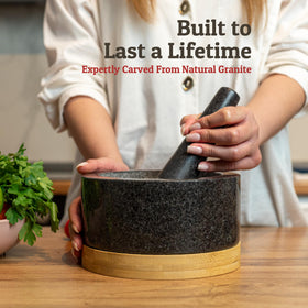 PriorityChef bamboo base provides stable support and countertop protection