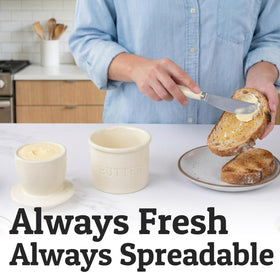 Priority Chef butter keeper fits 1 and 1/3 sticks for daily use.