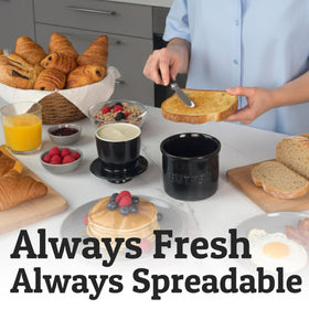 Priority Chef butter crock interior shows capacity for one and one-third sticks.