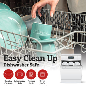 Priority Chef glossy cool green finish complements any kitchen decor.