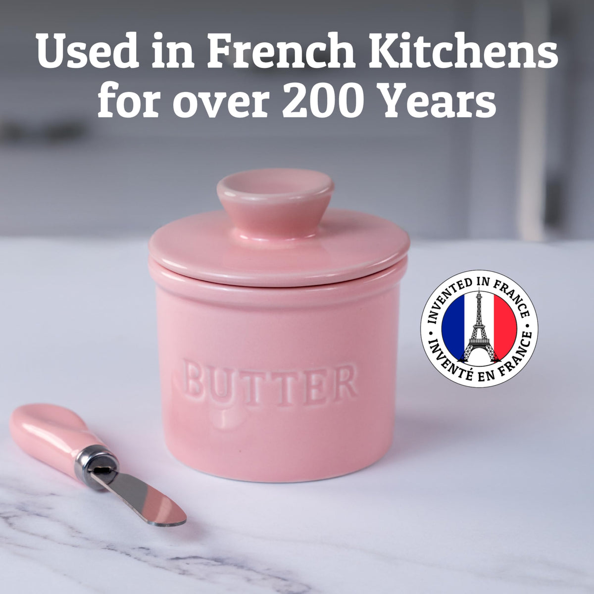 Priority Chef butter crock lid protects from dust and insects.