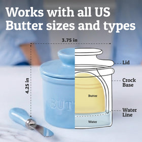 Priority Chef butter dish holds 1 and 1/3 sticks