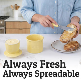 Priority Chef pastel yellow butter crock brightens any counter space.