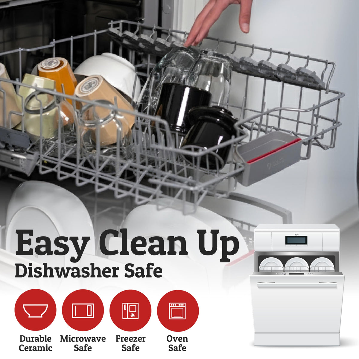Priority Chef chip-resistant ceramic emphasizes durability and color options to match kitchen décor.
