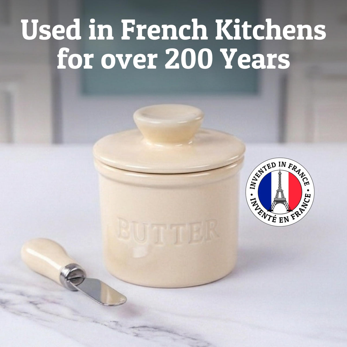 Priority Chef colorful butter dish complements kitchen decor with bright glaze.