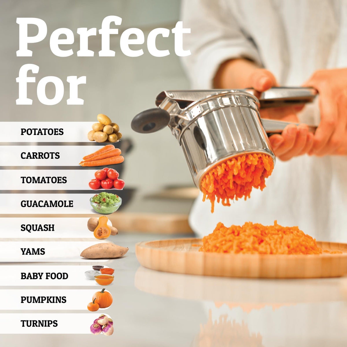 Priority Chef compact storage design fits in small kitchens.