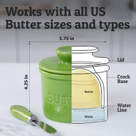 Priority Chef butter dish fits 1 and 1/3 sticks for daily use