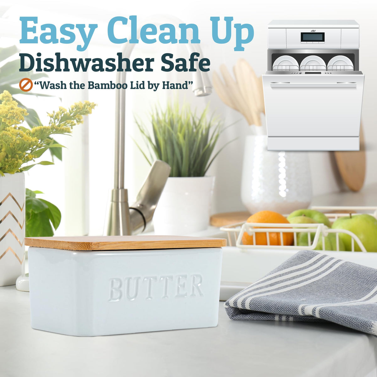 PriorityChef countertop butter dish blends with décor while offering easy access.