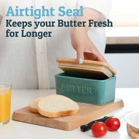 Priority Chef extra-large butter dish shows ample space for standard sticks.