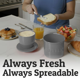 Priority Chef butter crock interior stores 1 and 1/3 sticks