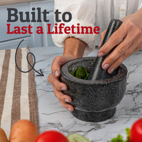 Priority Chef granite mortar 2 cup capacity for fresh sauces