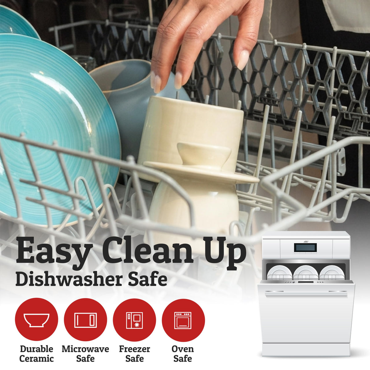 Priority Chef lead-free ceramic butter crock for safe countertop storage.