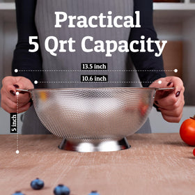 PriorityChef Premium 5Qrt durable stainless steel withstands daily kitchen use