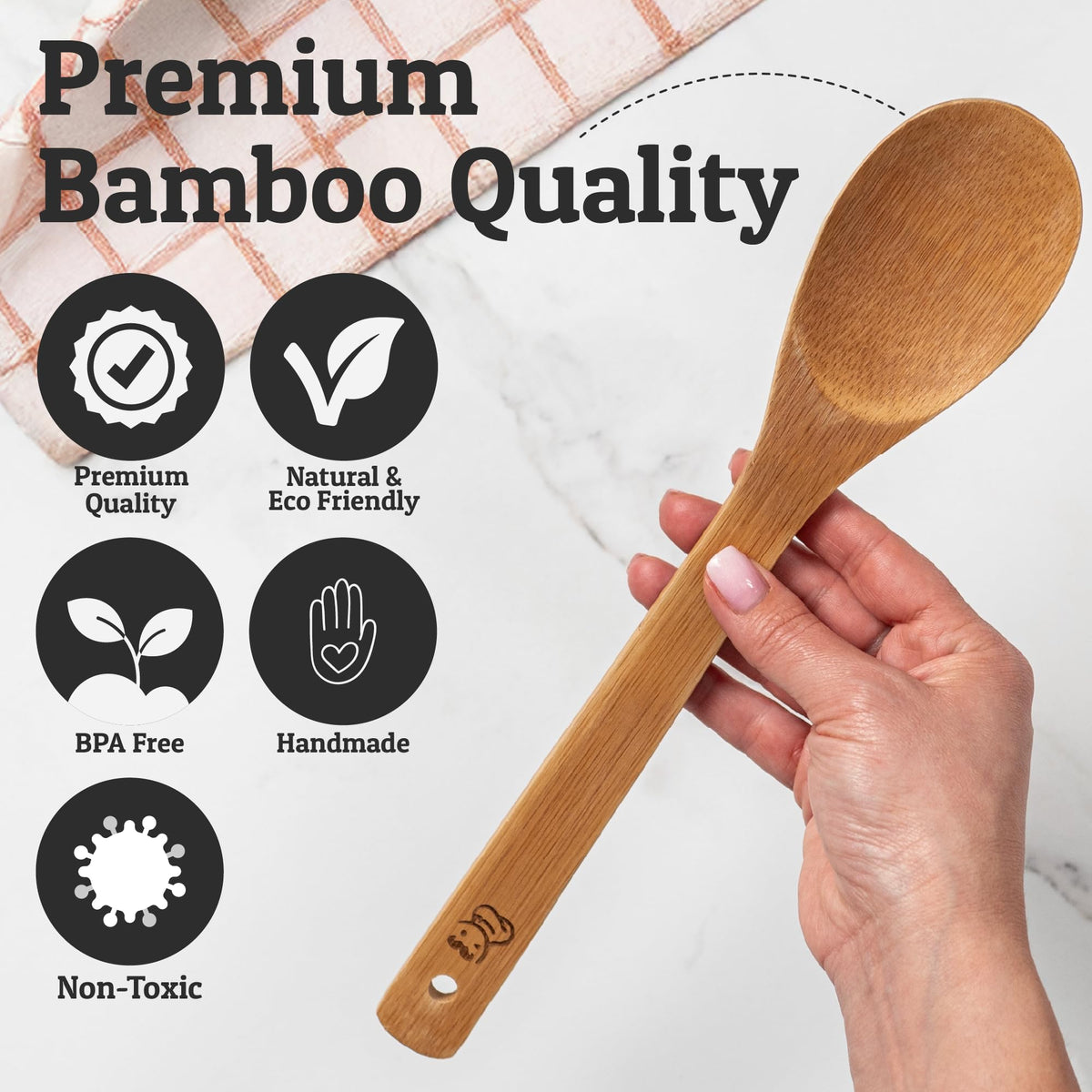 Priority Chef slotted spoon drains liquids while sautéing; gentle on nonstick surfaces.
