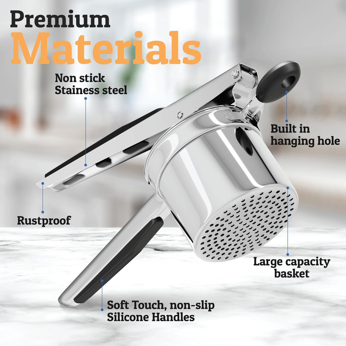 Priority Chef soft-touch ergonomic handles for comfortable gripping.