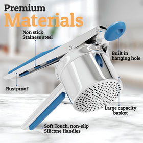 PriorityChef stainless steel ricer demonstrates rust-proof durability for daily kitchen use.