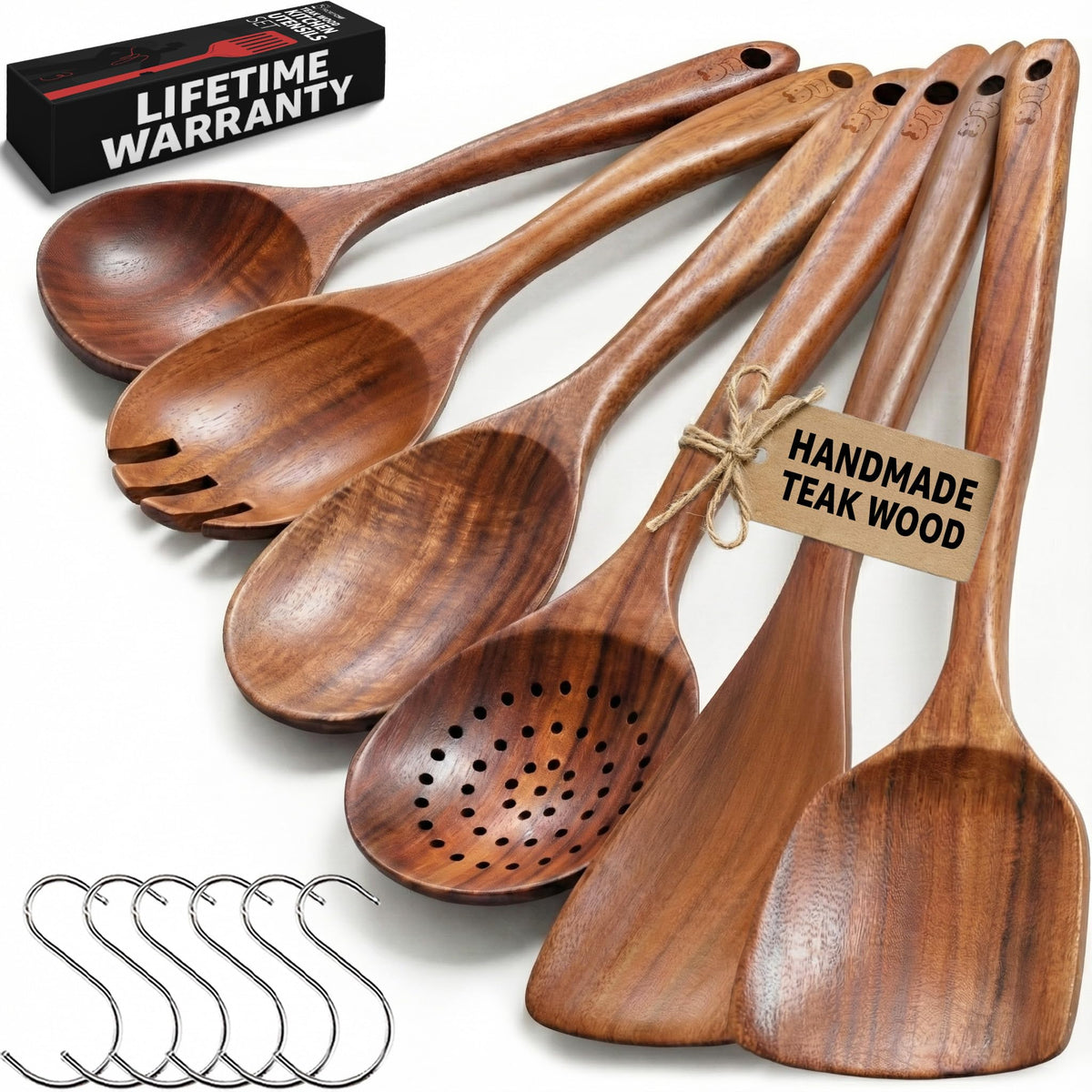 PriorityChef teak spatula with smooth finish for gentle stirring