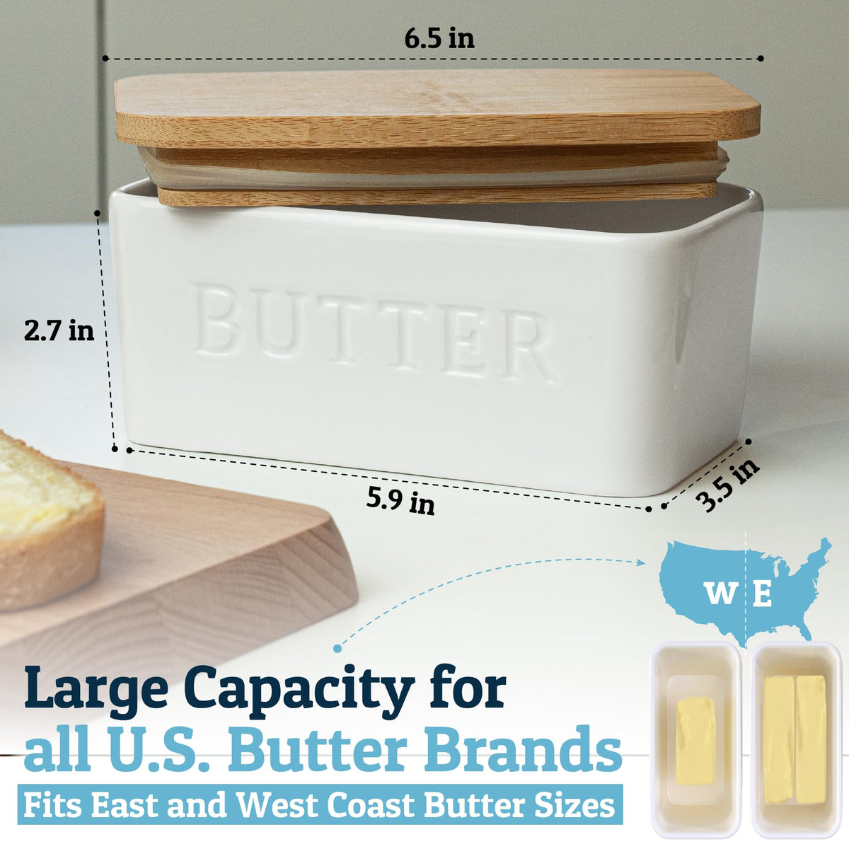 PriorityChef versatile butter dish stores spices or cookies for quick reach.